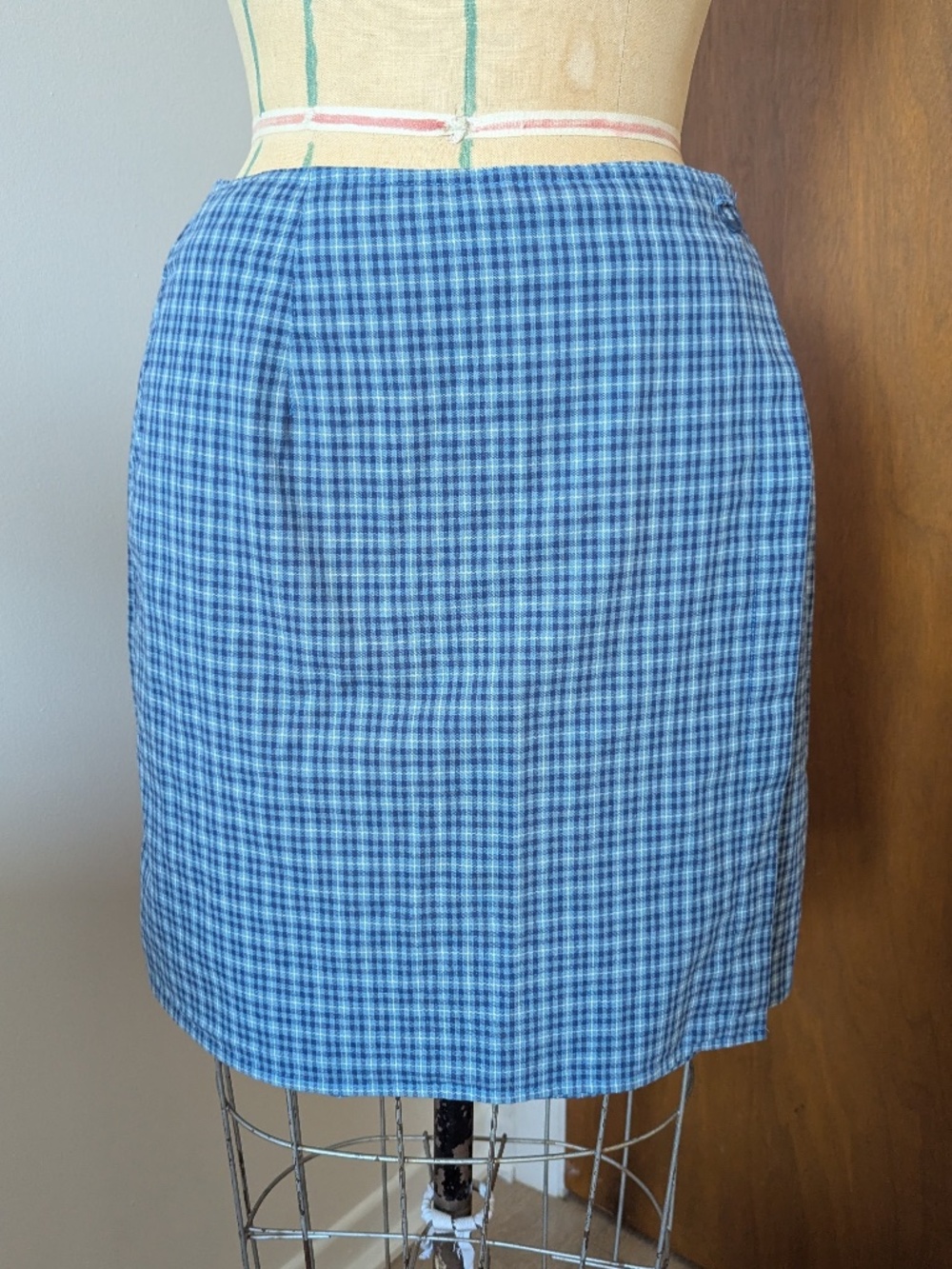 Mini 2000 's Blue Checkered Skirt